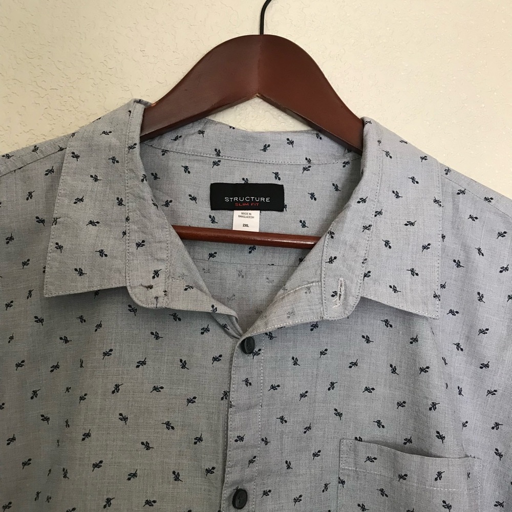 Structure Light Gray Button Down Shirt - image 2